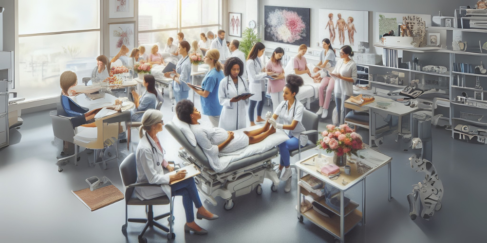 Paciente mujer en el hospital