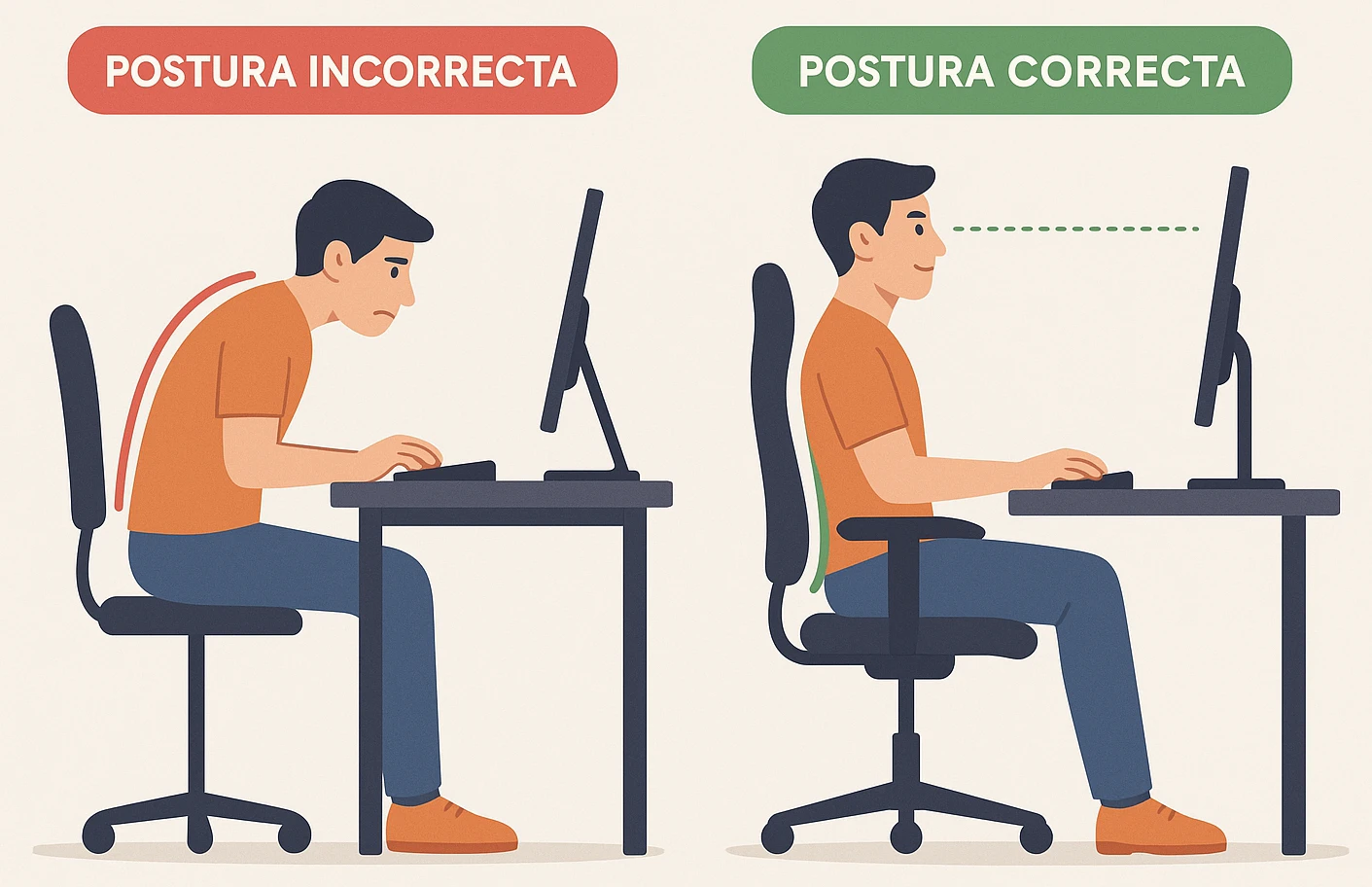 Ergonomía en espacios reducidos - postura