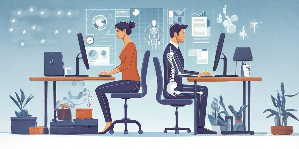 Sentado correctamente en el trabajo imagen principal