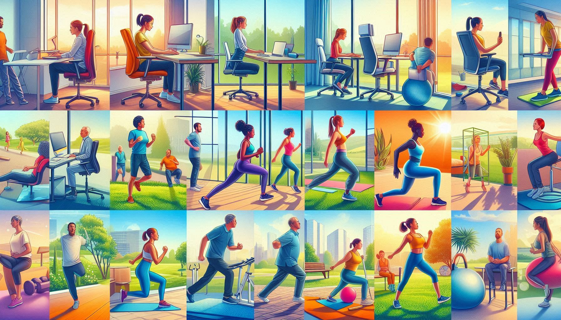 Ejercicios ergo-fit para diferentes entornos - Fitness y ergonomía