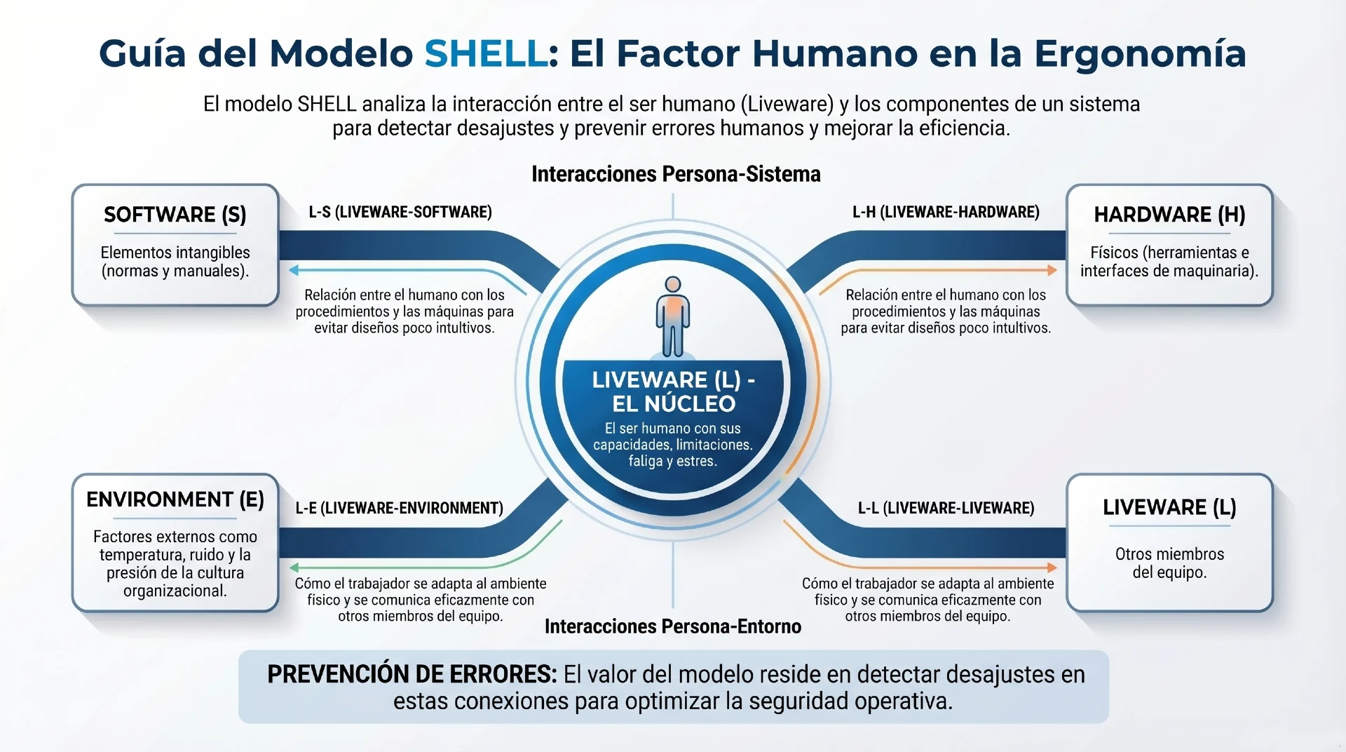 Modelo SHELL en ergonomía - infografías