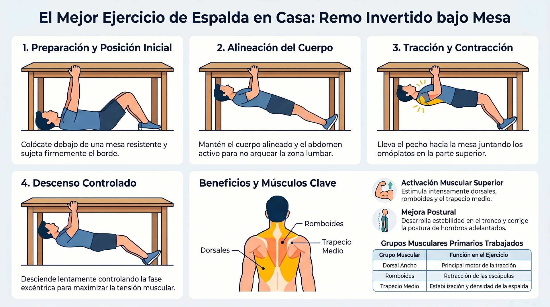 Infografías 1 Ejercicios de espalda