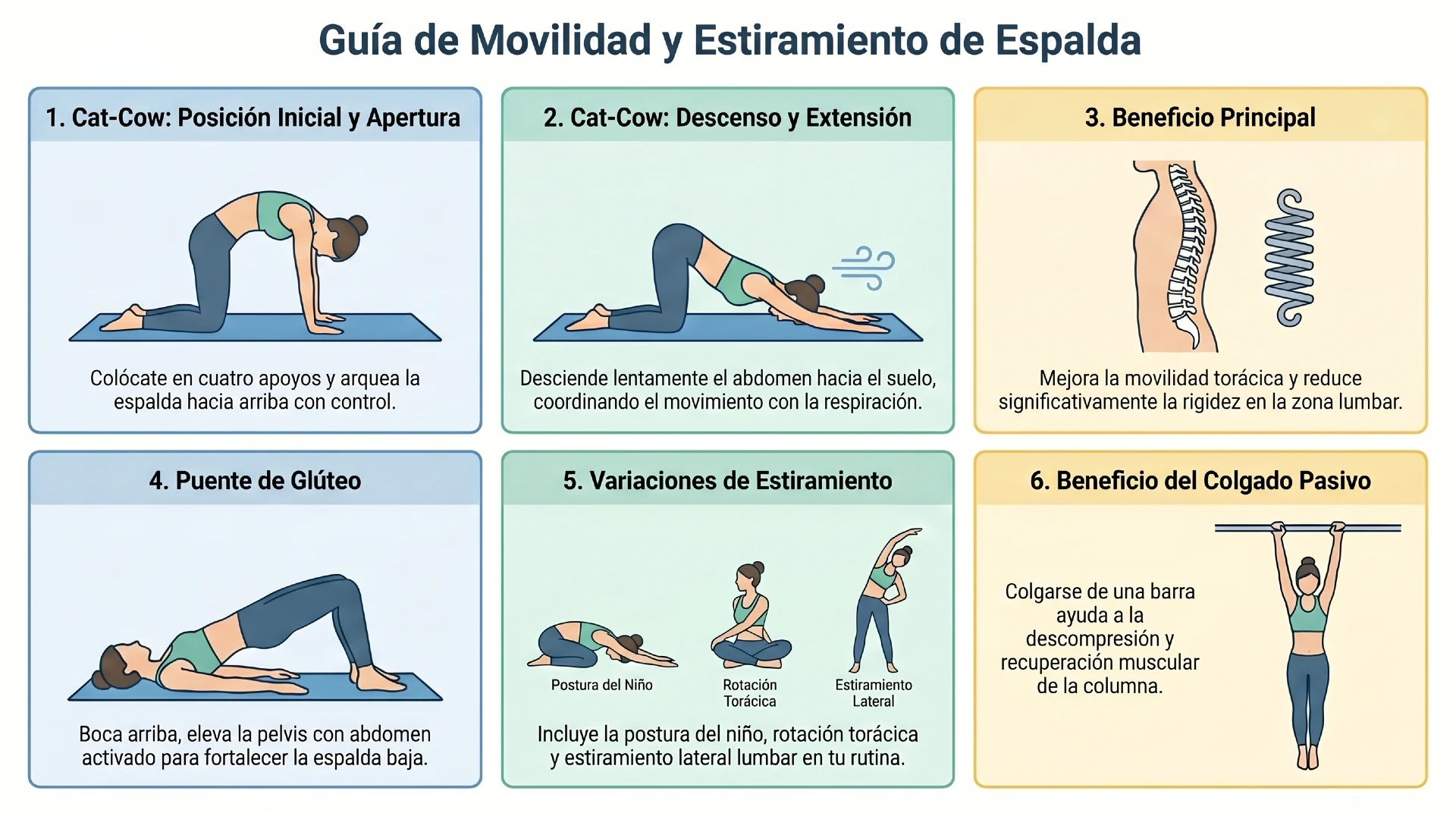 Infografías 4 - Ejercicios de espalda