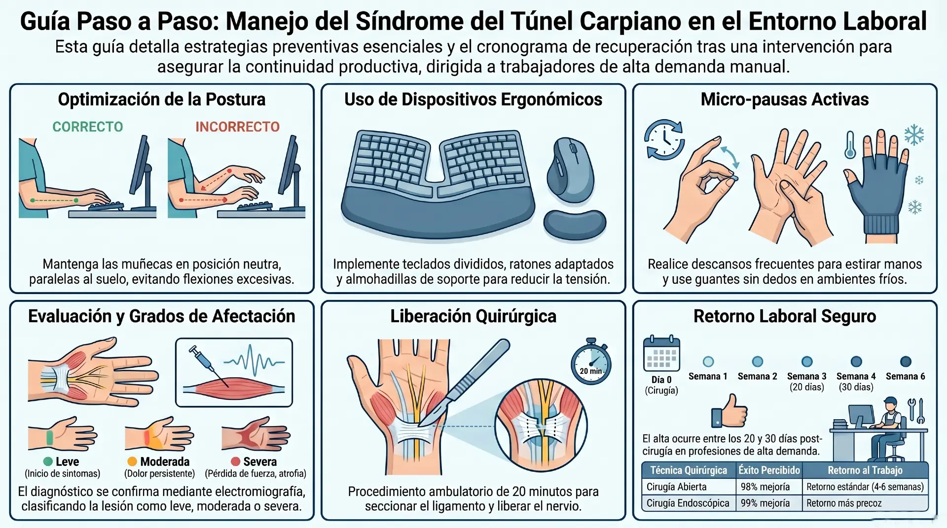 Infografías - sindrome del tunel carpiano​