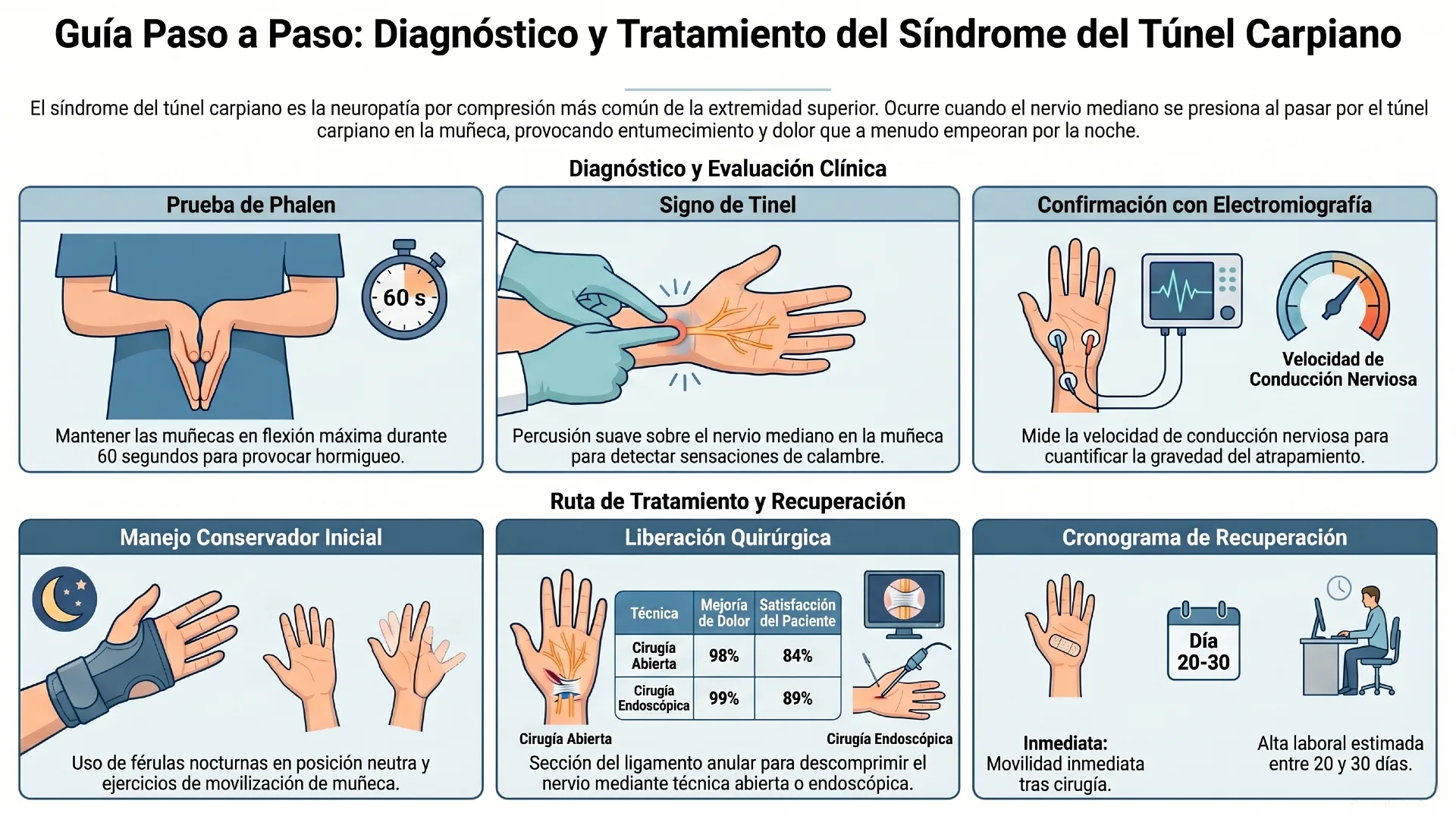 sindrome del tunel carpiano​ - Infografías - La prueba de Phalen
