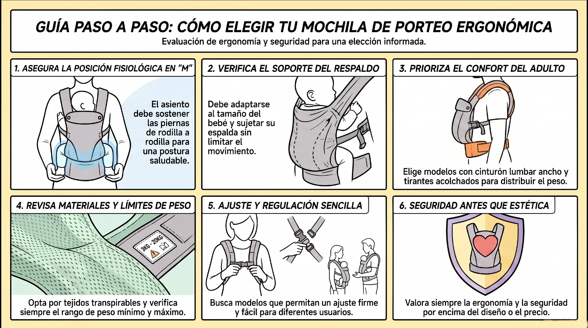 Infografías - Cómo elegir una mochila de porteo ergonómica