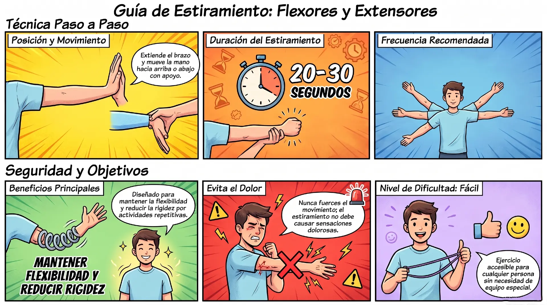 ejercicios para las manos - Estiramiento de flexores y extensores