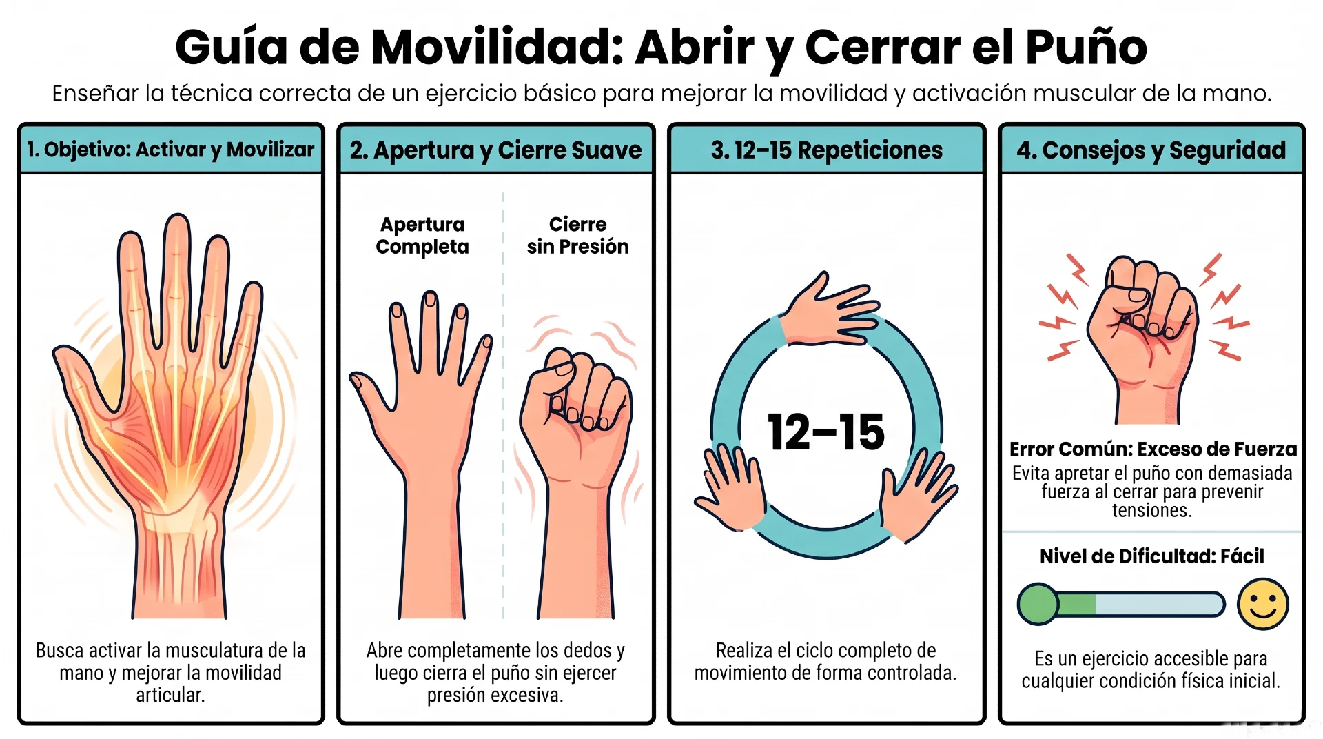 ejercicios para las manos - Abrir y cerrar el puño