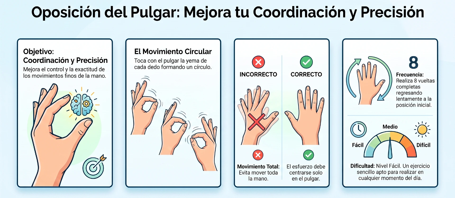 ejercicios para las manos - Oposición del pulgar