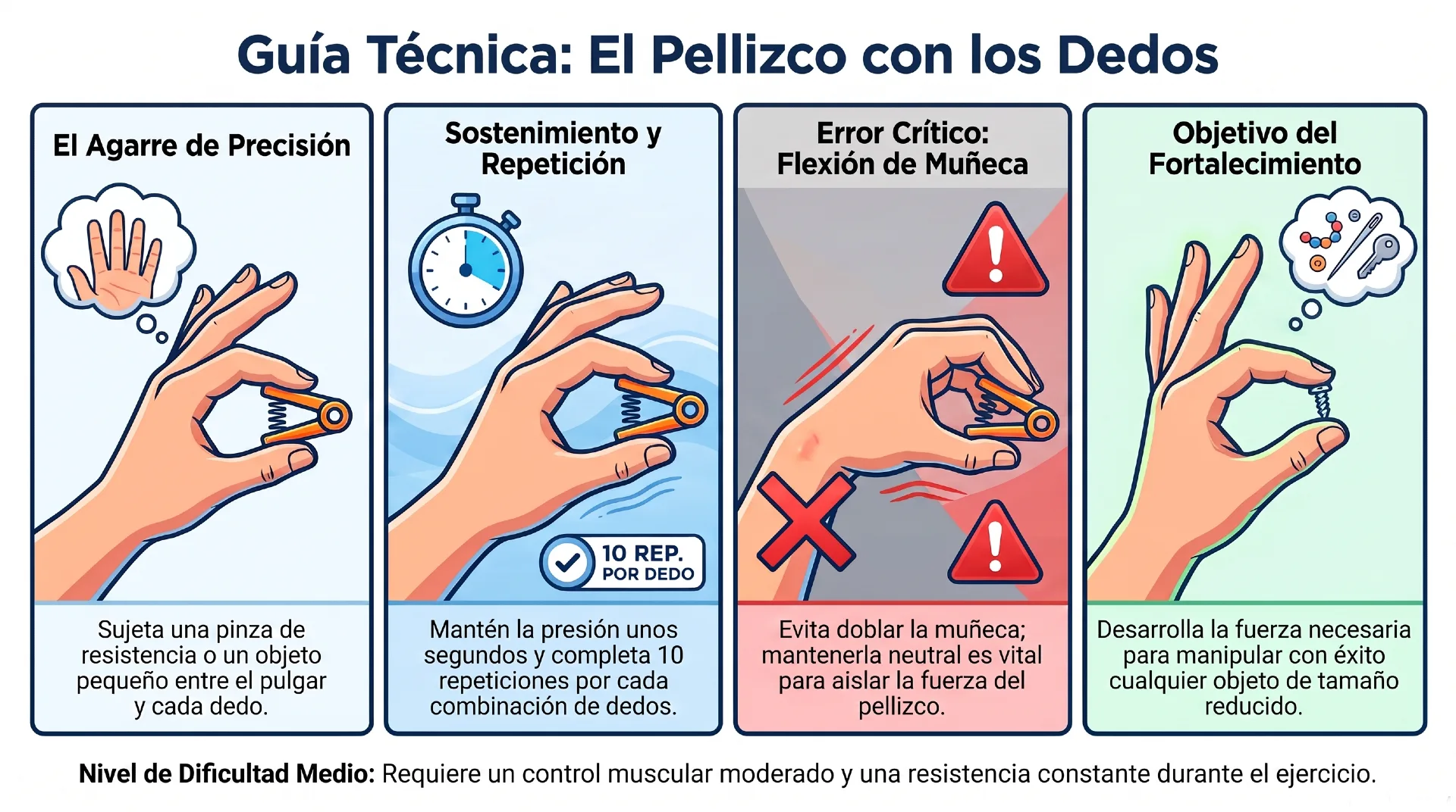 ejercicios para las manos - Pellizco con los dedos