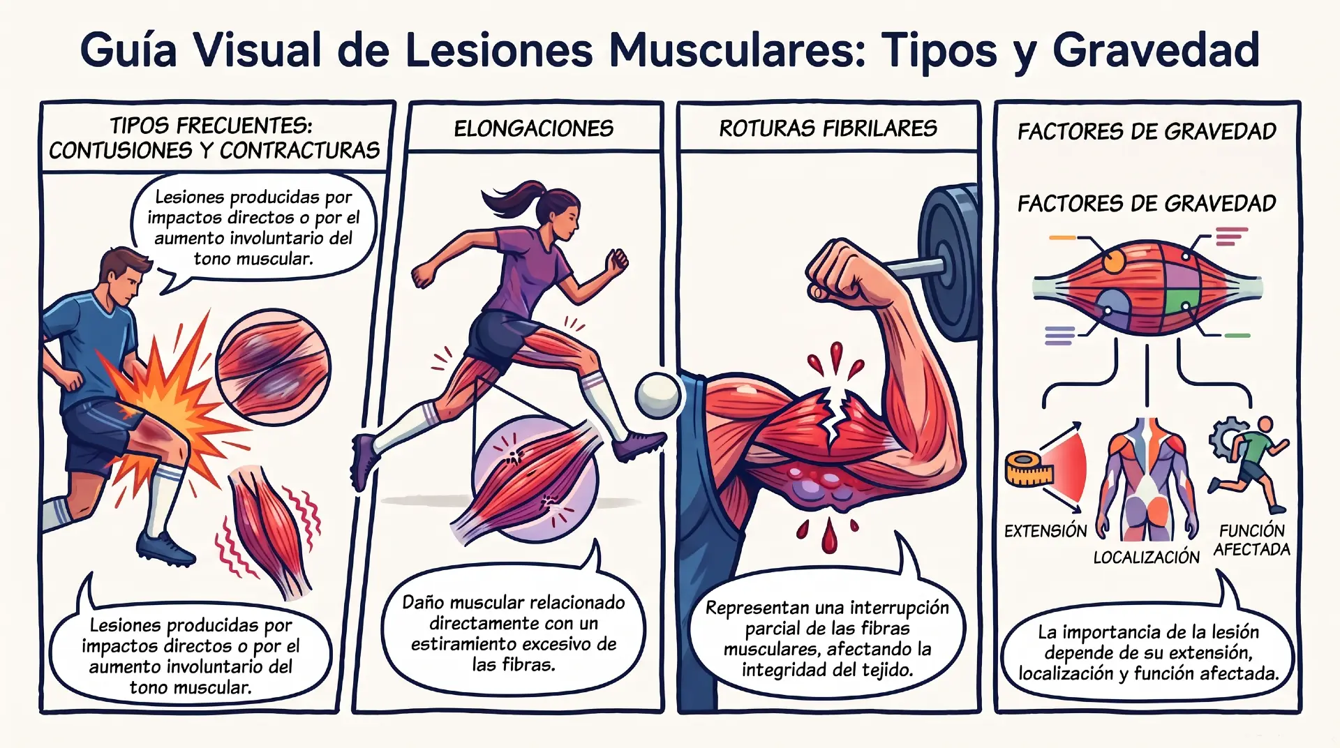 Clasificación y tipos de Lesiones Músculo-Tendinosas - Infografías