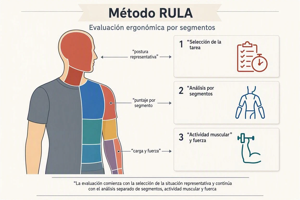 Cómo se aplica el método RULA paso a paso - Infografías