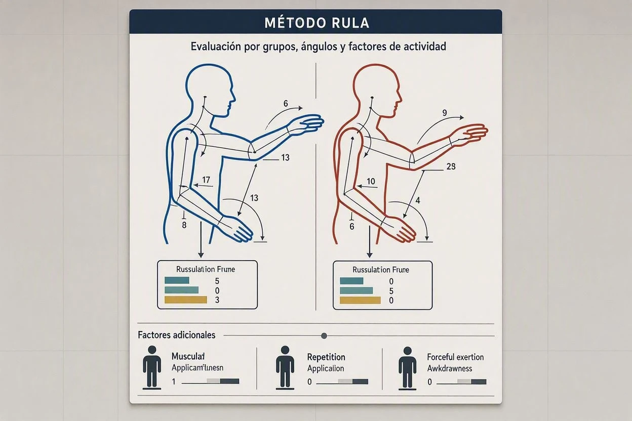 Qué evalúa el método RULA - Infografías
