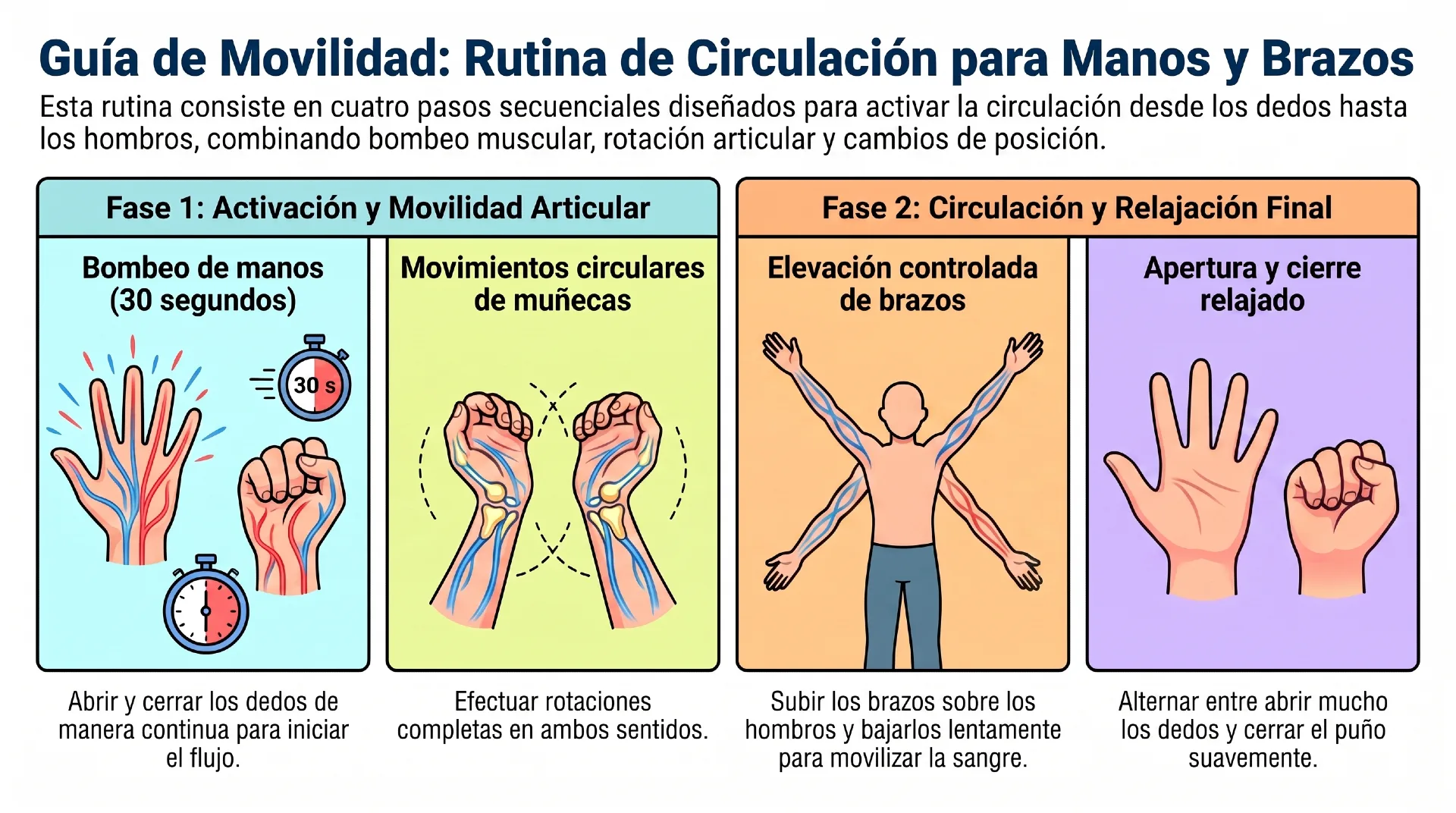 ejercicios para las manos - Ejercicios para mejorar la circulación en las manos