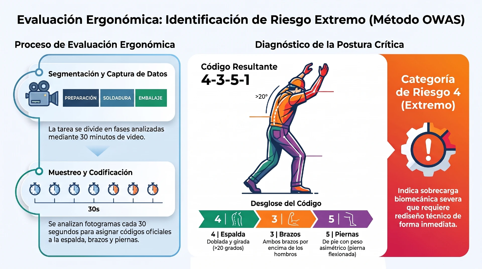 Identificación de posturas críticas en el puesto de trabajo - Infografías