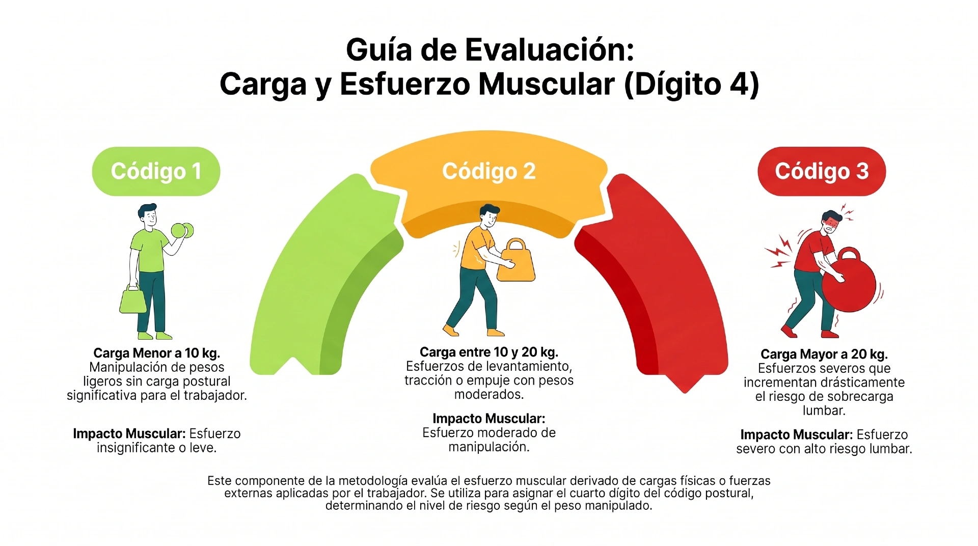 método OWAS Carga y efectivo soportadas - Infografías