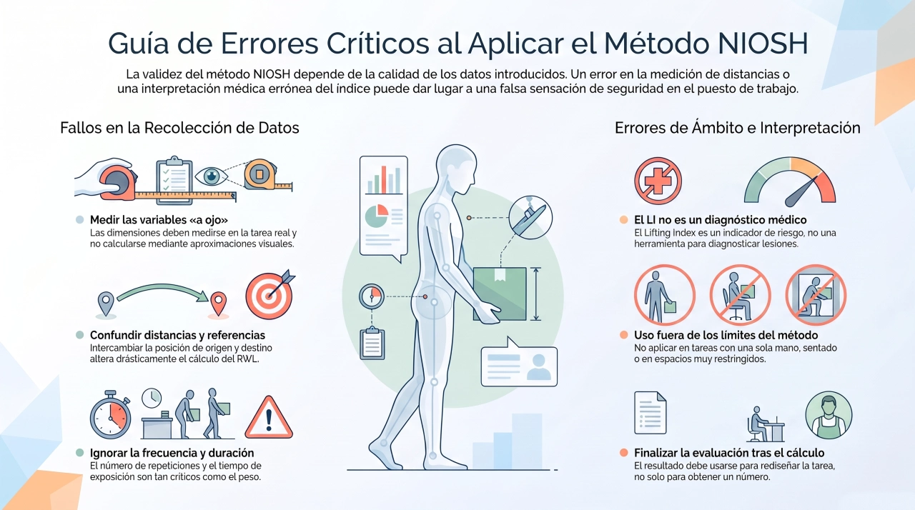 Errores frecuentes al aplicar el método NIOSH