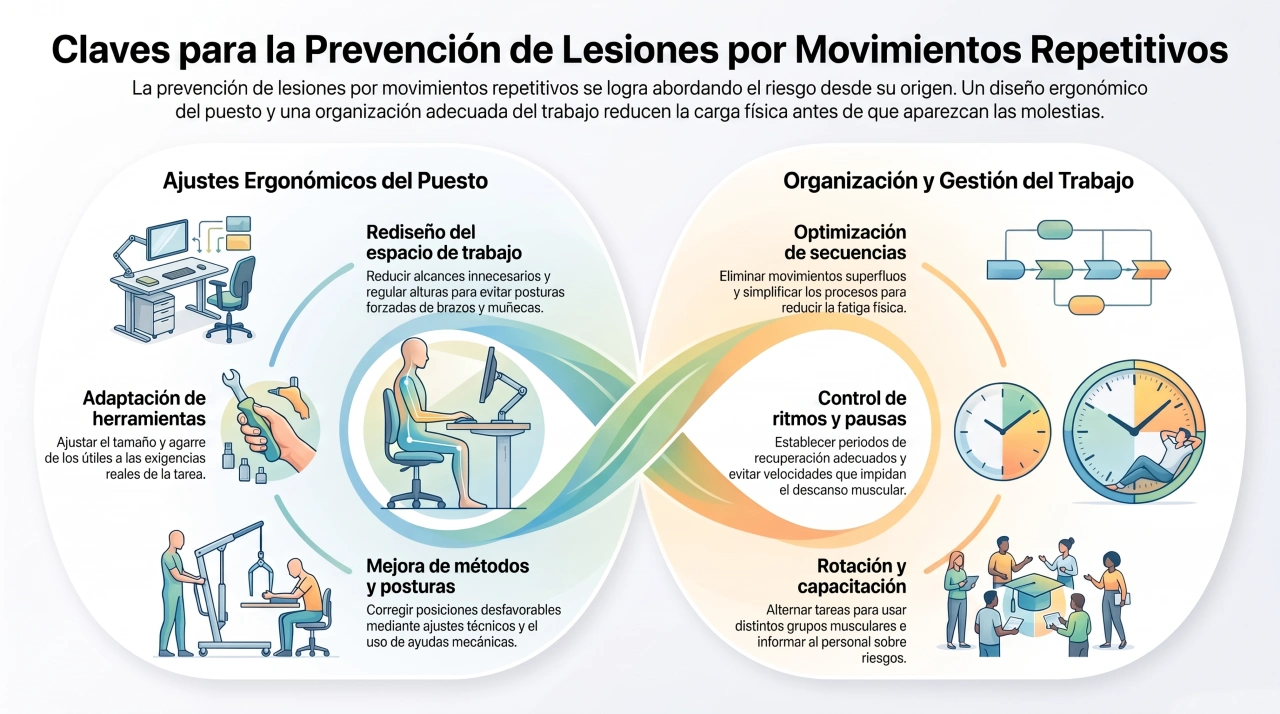 Prevención de lesiones por movimientos repetitivos - Infografías