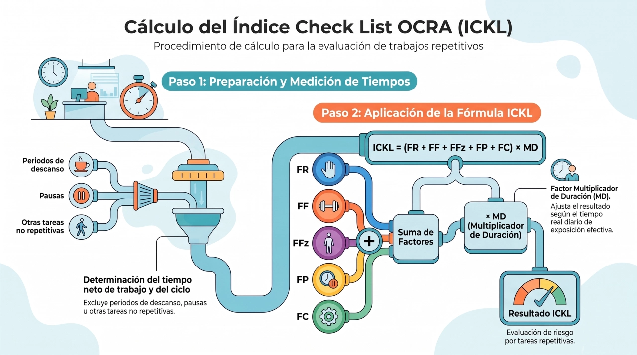 Índice Check List OCRA: cómo se calcula método OCRA